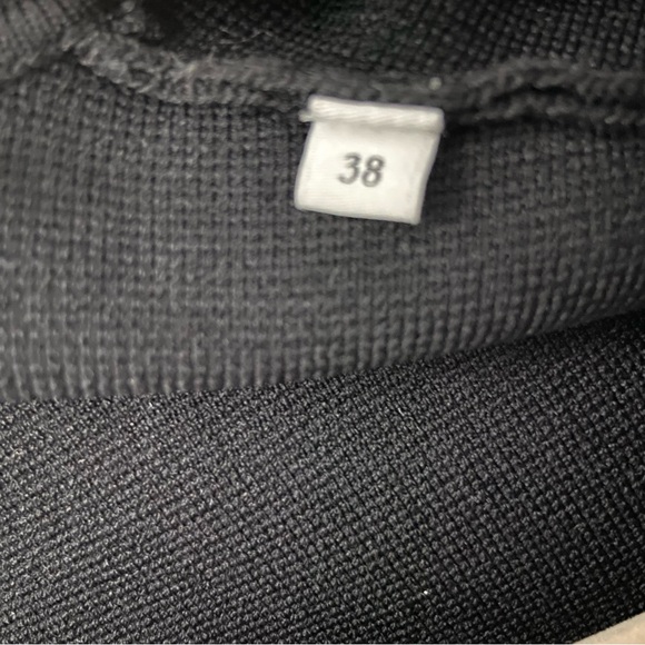 Sandro Laureene Black and Cream Contrast Topstitched Dress - Picture 11 of 12